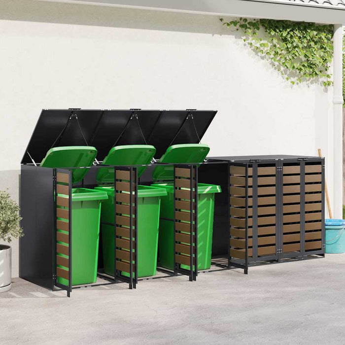 Depozitare pentru 3 pubele Wheelie 340 x 77.5 x 115.5 cm Oțel - WALTI WALTI