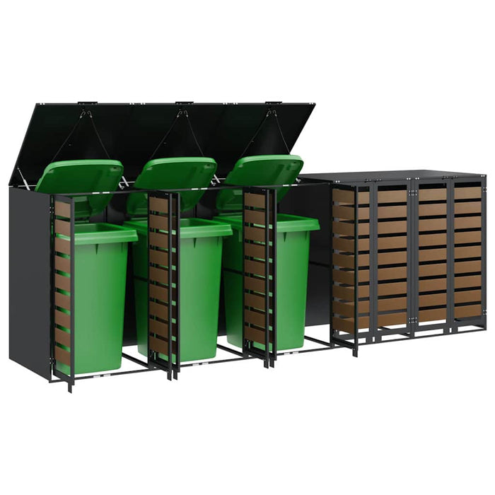 Depozitare pentru 3 pubele Wheelie 340 x 77.5 x 115.5 cm Oțel - WALTI WALTI