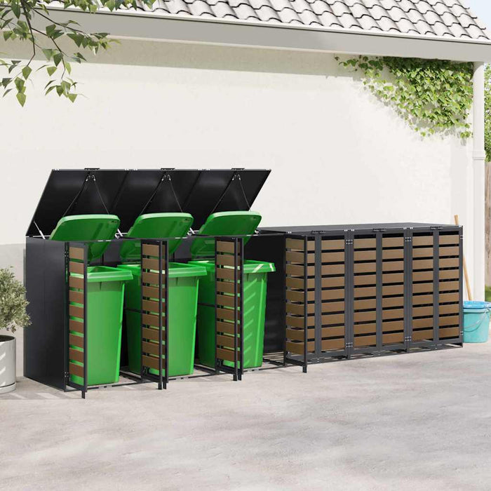 Depozitare pentru 3 pubele Wheelie 340 x 77.5 x 115.5 cm Oțel - WALTI WALTI