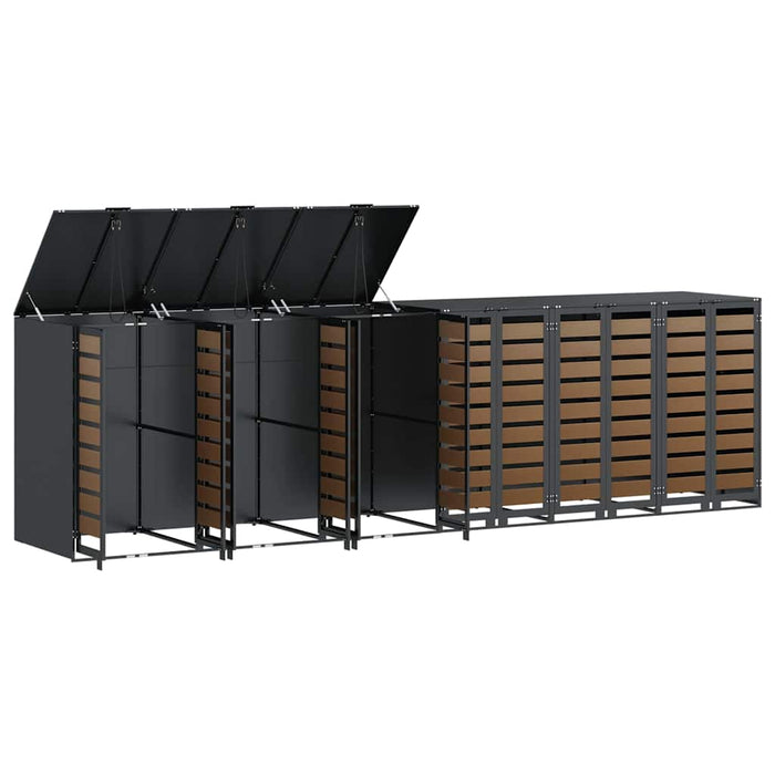 Depozitare pentru 3 pubele Wheelie 340 x 77.5 x 115.5 cm Oțel - WALTI WALTI