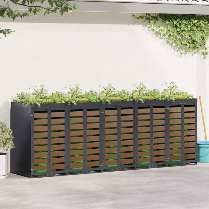 Depozitare pentru 3 pubele Wheelie 340 x 77.5 x 115.5 cm Oțel - WALTI WALTI
