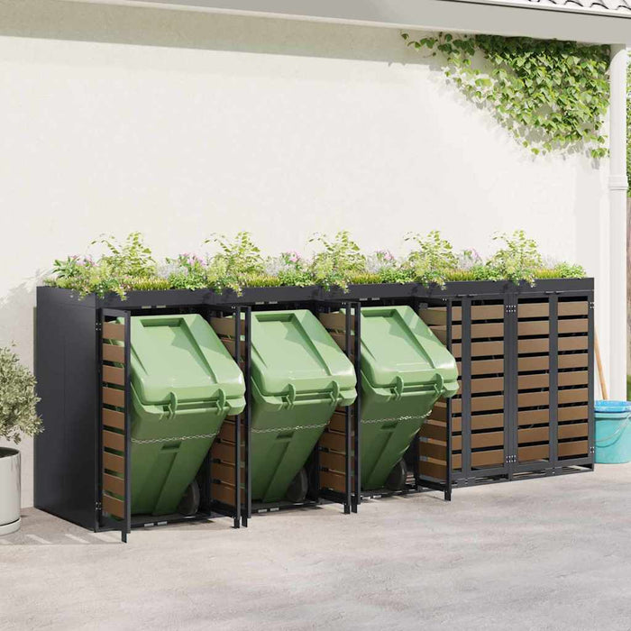 Depozitare pentru 3 pubele Wheelie 340 x 77.5 x 115.5 cm Oțel - WALTI WALTI