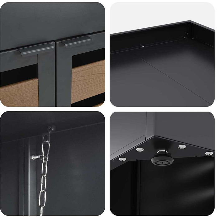 Depozitare pentru 3 pubele Wheelie 340 x 77.5 x 115.5 cm Oțel - WALTI WALTI