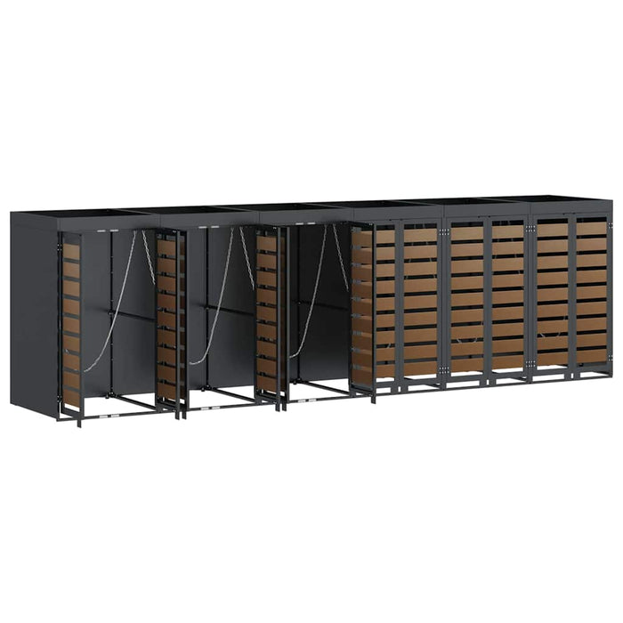Depozitare pentru 3 pubele Wheelie 340 x 77.5 x 115.5 cm Oțel - WALTI WALTI
