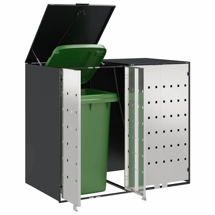 Depozitare pentru 3 pubele Wheelie 340 x 77.5 x 115.5 cm Oțel - WALTI WALTI