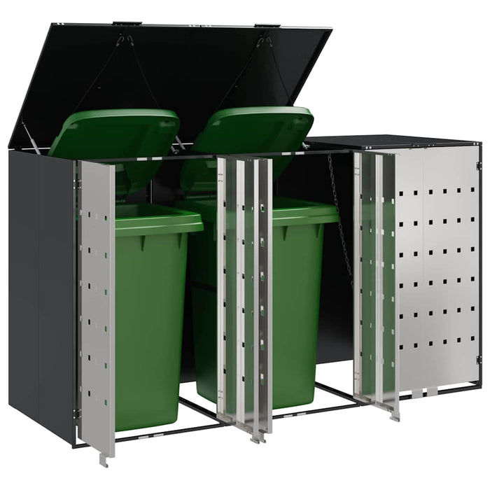 Depozitare pentru 3 pubele Wheelie 340 x 77.5 x 115.5 cm Oțel - WALTI WALTI