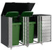 Depozitare pentru 3 pubele Wheelie 340 x 77.5 x 115.5 cm Oțel - WALTI WALTI