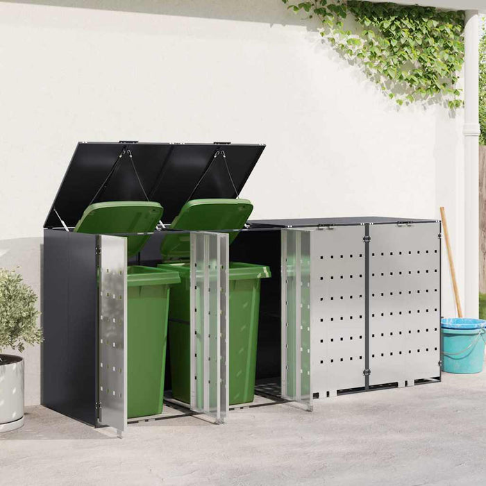 Depozitare pentru 3 pubele Wheelie 340 x 77.5 x 115.5 cm Oțel - WALTI WALTI