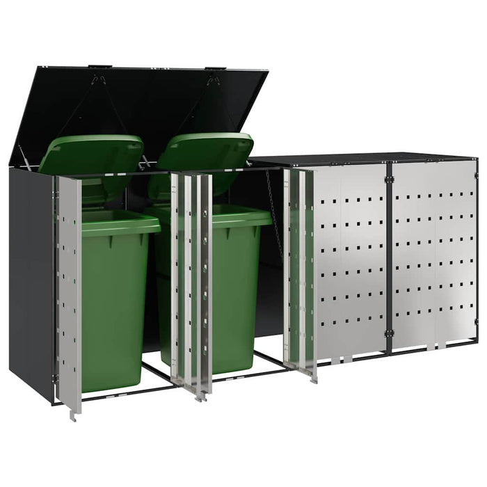 Depozitare pentru 3 pubele Wheelie 340 x 77.5 x 115.5 cm Oțel - WALTI WALTI