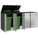 Depozitare pentru 3 pubele Wheelie 340 x 77.5 x 115.5 cm Oțel - WALTI WALTI