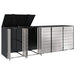 Depozitare pentru 3 pubele Wheelie 340 x 77.5 x 115.5 cm Oțel - WALTI WALTI