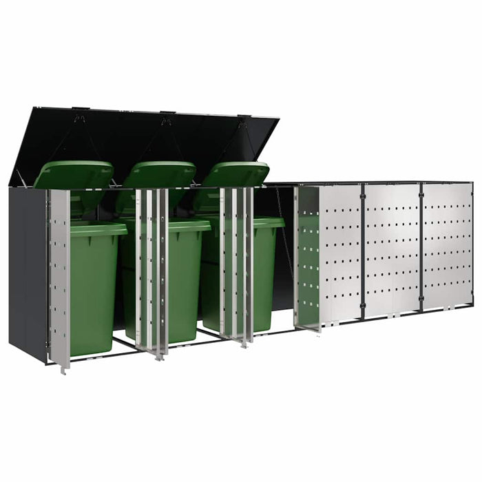 Depozitare pentru 3 pubele Wheelie 340 x 77.5 x 115.5 cm Oțel - WALTI WALTI