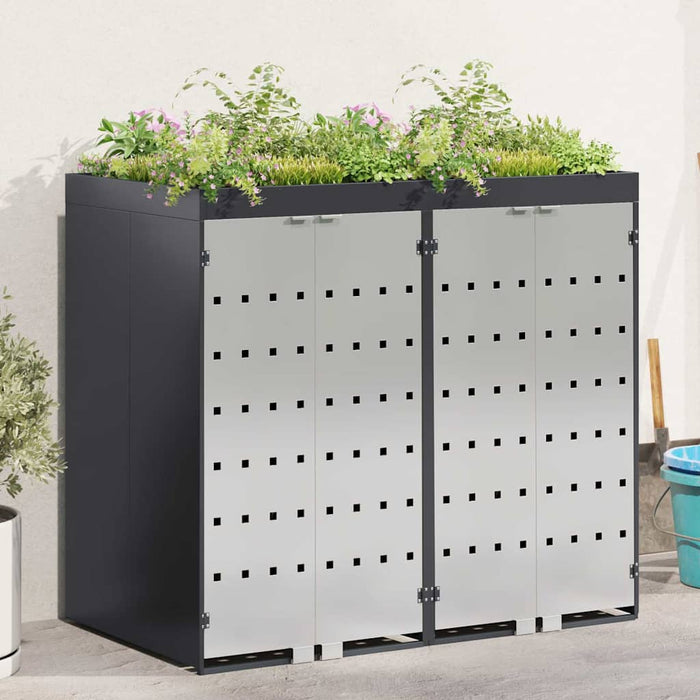 Depozitare pentru 3 pubele Wheelie 340 x 77.5 x 115.5 cm Oțel - WALTI WALTI