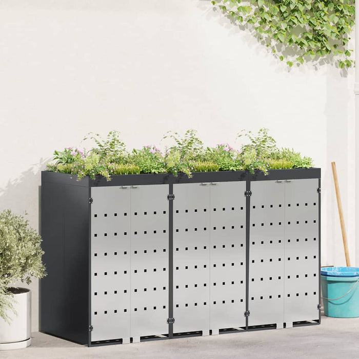 Depozitare pentru 3 pubele Wheelie 340 x 77.5 x 115.5 cm Oțel - WALTI WALTI