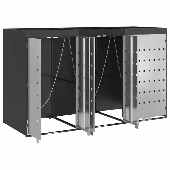 Depozitare pentru 3 pubele Wheelie 340 x 77.5 x 115.5 cm Oțel - WALTI WALTI
