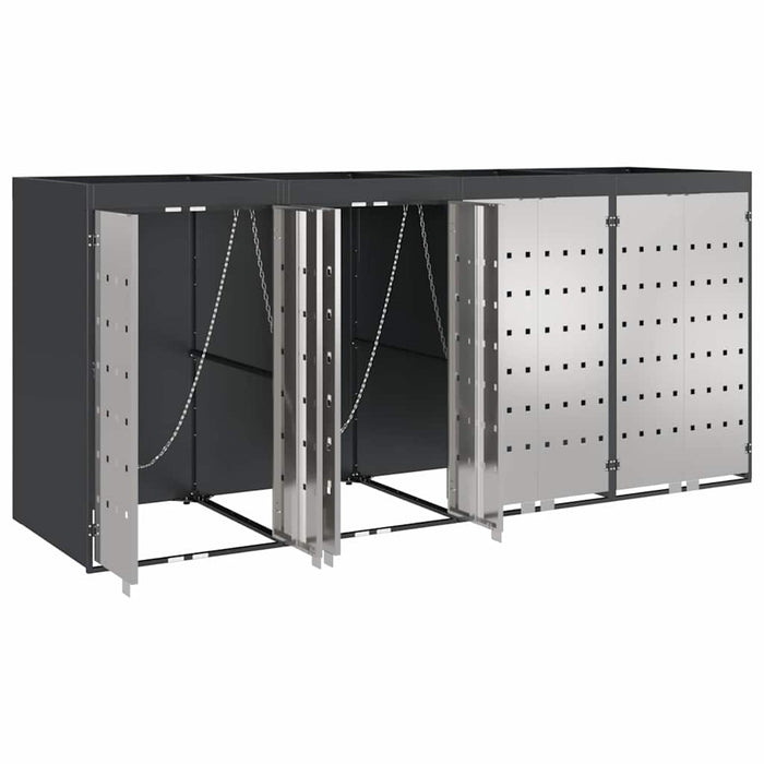Depozitare pentru 3 pubele Wheelie 340 x 77.5 x 115.5 cm Oțel - WALTI WALTI