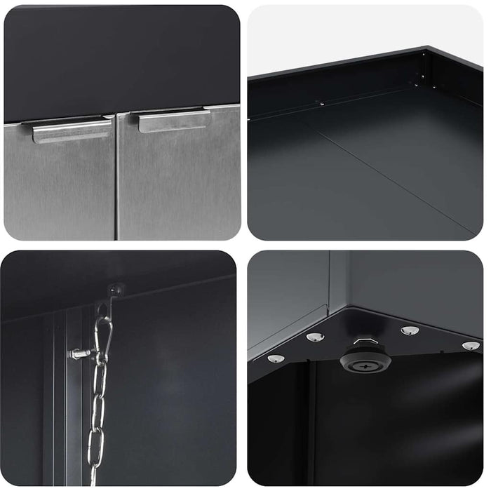Depozitare pentru 3 pubele Wheelie 340 x 77.5 x 115.5 cm Oțel - WALTI WALTI