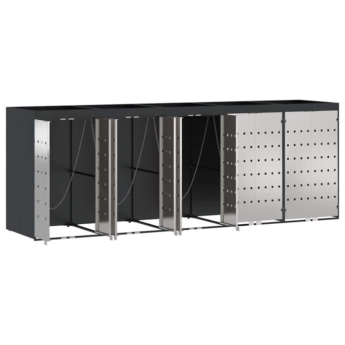 Depozitare pentru 3 pubele Wheelie 340 x 77.5 x 115.5 cm Oțel - WALTI WALTI