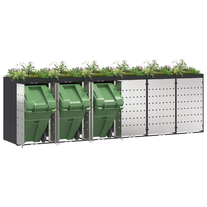 Depozitare pentru 3 pubele Wheelie 340 x 77.5 x 115.5 cm Oțel - WALTI WALTI
