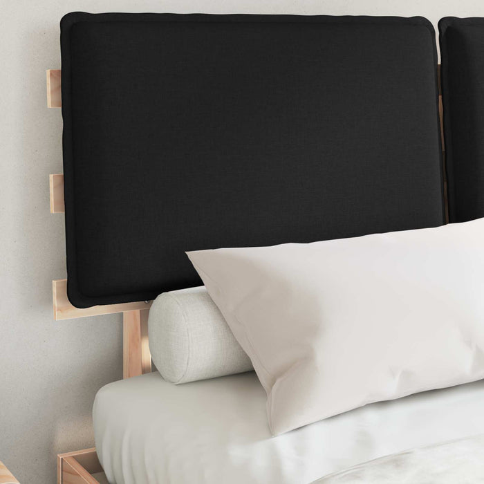 Cadru de pat cu tăblie tapițată cu headboard Negru 150 x 200 cm - WALTI WALTI