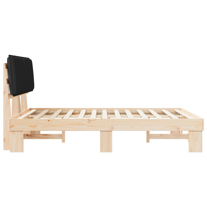 Cadru de pat cu tăblie tapițată cu headboard Negru 140 x 200 cm - WALTI WALTI