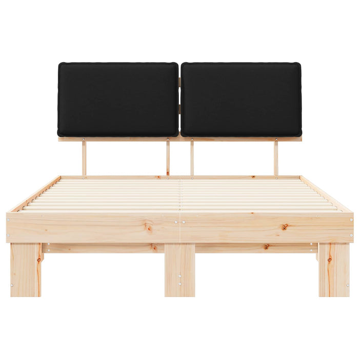 Cadru de pat cu tăblie tapițată cu headboard Negru 140 x 190 cm - WALTI WALTI