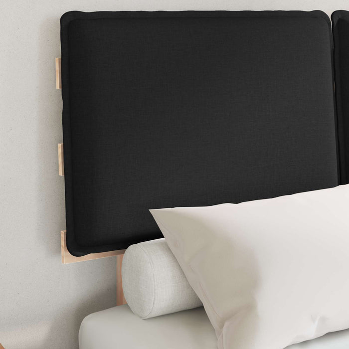 Cadru de pat cu tăblie tapițată cu headboard Negru 120 x 190 cm - WALTI WALTI