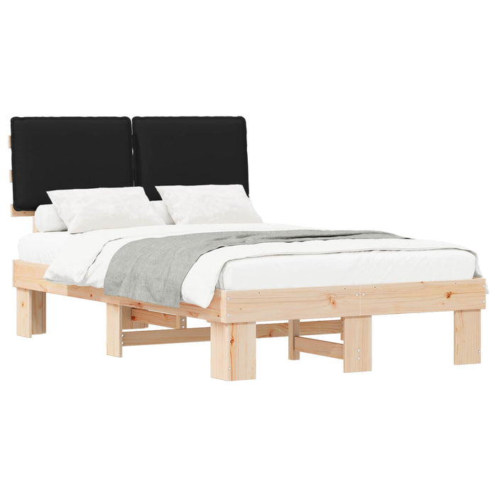 Cadru de pat cu tăblie tapițată cu headboard Negru 120 x 190 cm - WALTI WALTI