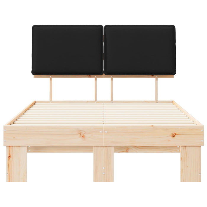 Cadru de pat cu tăblie tapițată cu headboard Negru 120 x 190 cm - WALTI WALTI
