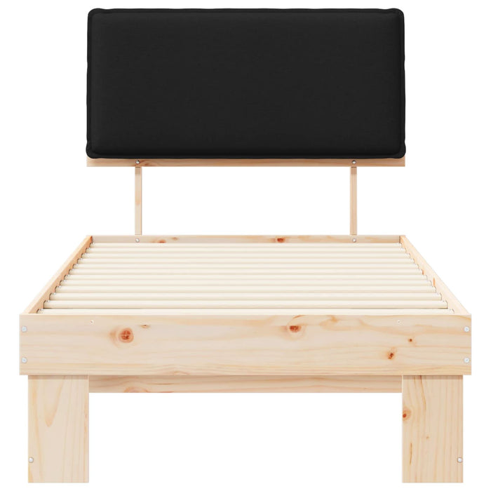 Cadru de pat cu tăblie tapițată cu headboard Negru 90 x 200 cm - WALTI WALTI