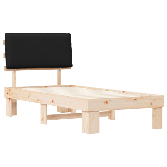 Cadru de pat cu tăblie tapițată cu headboard Negru 80 x 200 cm - WALTI WALTI