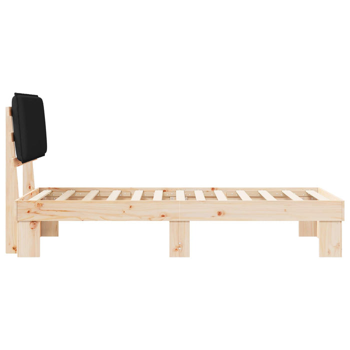 Cadru de pat cu tăblie tapițată cu headboard Negru 90 x 190 cm - WALTI WALTI