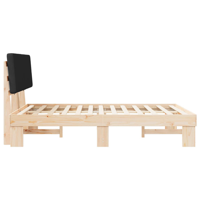 Cadru de pat cu tăblie tapițată cu headboard Negru 140 x 190 cm - WALTI WALTI
