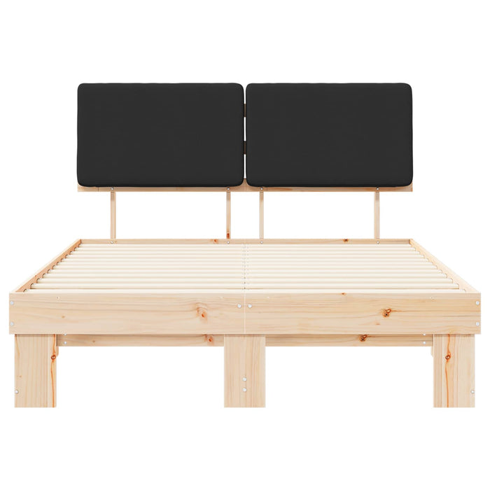 Cadru de pat cu tăblie tapițată cu headboard Negru 135 x 190 cm - WALTI WALTI