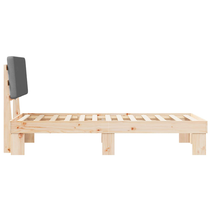 Cadru de pat cu tăblie tapițată Gri închis 100 x 200 cm - WALTI WALTI