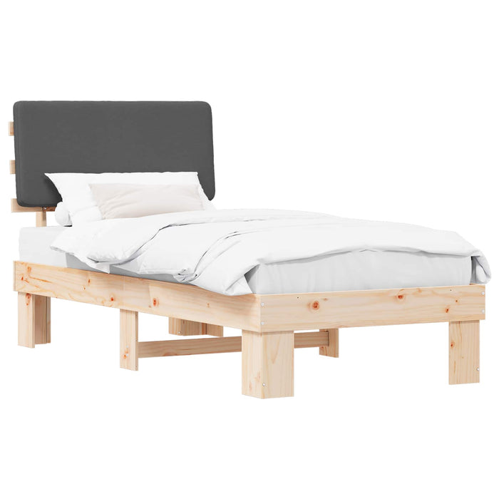 Cadru de pat cu tăblie tapițată Gri închis 80 x 200 cm - WALTI WALTI