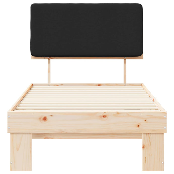 Cadru de pat cu tăblie tapițată cu headboard Negru 90 x 190 cm - WALTI WALTI