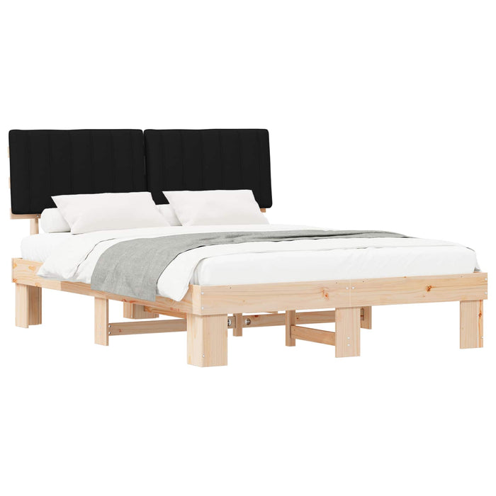 Cadru de pat cu tăblie tapițată cu headboard Negru 160 x 200 cm - WALTI WALTI