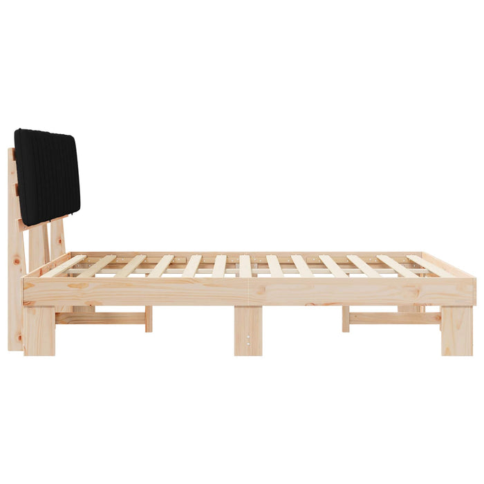 Cadru de pat cu tăblie tapițată cu headboard Negru 160 x 200 cm - WALTI WALTI
