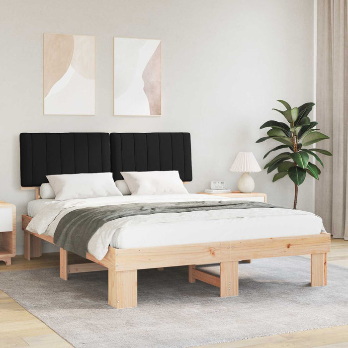 Cadru de pat cu tăblie tapițată cu headboard Negru 150 x 200 cm - WALTI WALTI