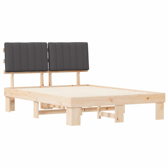 Cadru de pat cu tăblie tapițată Gri închis 140 x 190 cm - WALTI WALTI