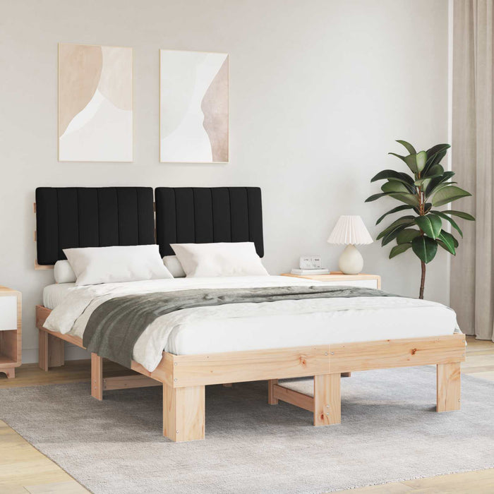 Cadru de pat cu tăblie tapițată cu headboard Negru 140 x 190 cm - WALTI WALTI