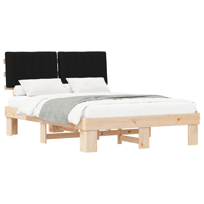 Cadru de pat cu tăblie tapițată cu headboard Negru 140 x 190 cm - WALTI WALTI