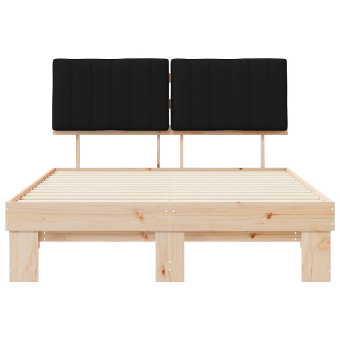 Cadru de pat cu tăblie tapițată cu headboard Negru 140 x 190 cm - WALTI WALTI