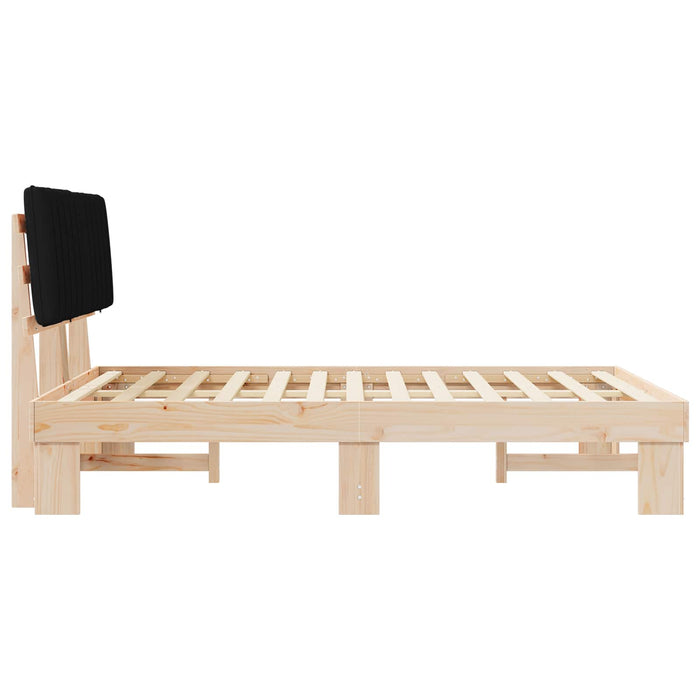 Cadru de pat cu tăblie tapițată cu headboard Negru 140 x 190 cm - WALTI WALTI