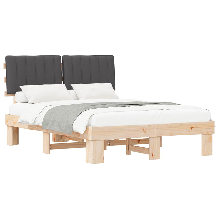 Cadru de pat cu tăblie tapițată Gri închis 135 x 190 cm - WALTI WALTI