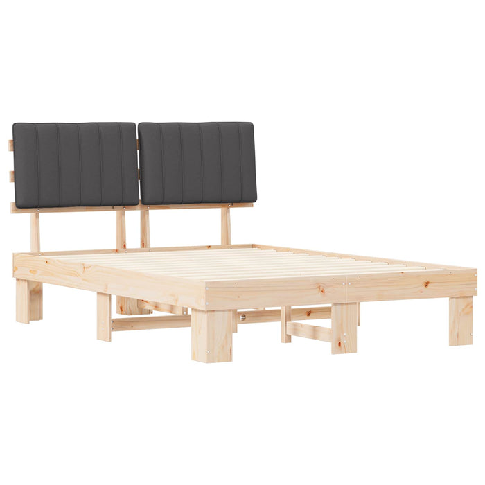 Cadru de pat cu tăblie tapițată Gri închis 135 x 190 cm - WALTI WALTI