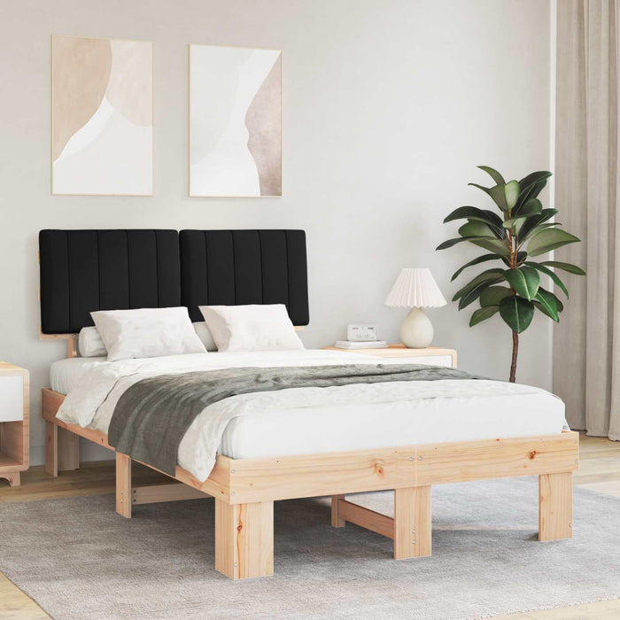 Cadru de pat cu tăblie tapițată cu headboard Negru 120 x 190 cm - WALTI WALTI