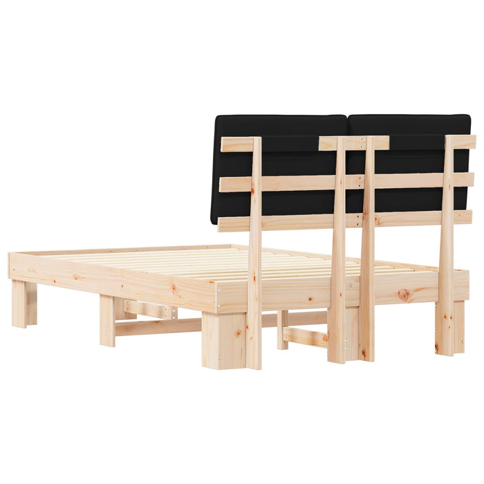 Cadru de pat cu tăblie tapițată cu headboard Negru 120 x 190 cm - WALTI WALTI
