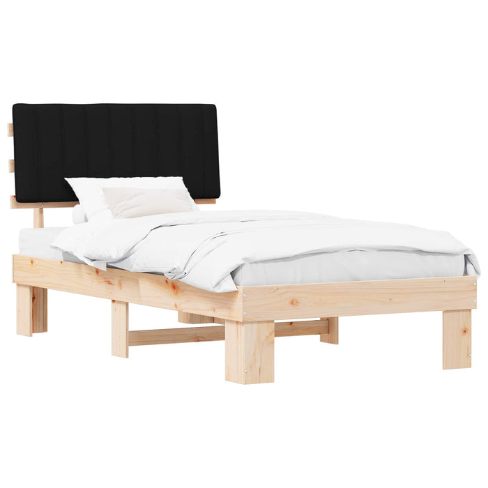 Cadru de pat cu tăblie tapițată cu headboard Negru 100 x 200 cm - WALTI WALTI